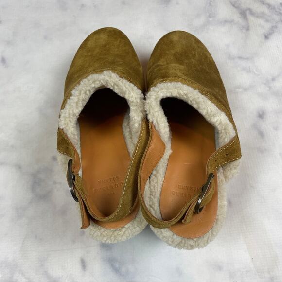 Sezane Taylor Suede Slingback Clogs Shearling Lined NWOB - Picture 5 of 12